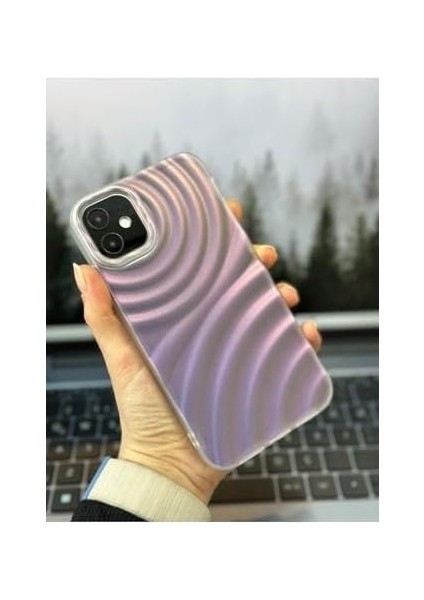 Aksesuar 11 ile Uyumlu 3D Kabartma Mor Yansımalı Mat Silikon Kılıf modelleri