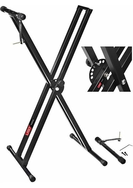 KS-04D Çift Profilli 7 Kademeli Üst Segmen Org Sehpası Standı Ayağı (Sabitleme Kayışlı) fiyatları