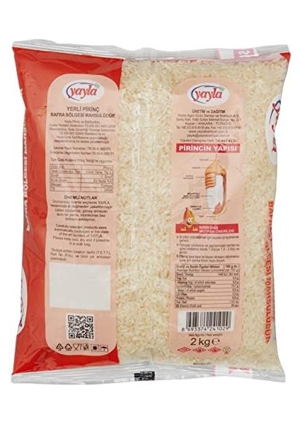 Yayla Bafra Pirinç (2 Kg)