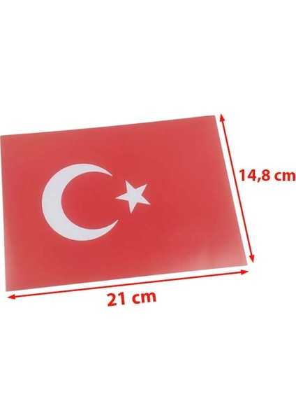 10 Adet Türk Bayrağı Sticker A5 Küçük Etiket (Ebat: 21 cm x 14,8 Cm) fiyatları