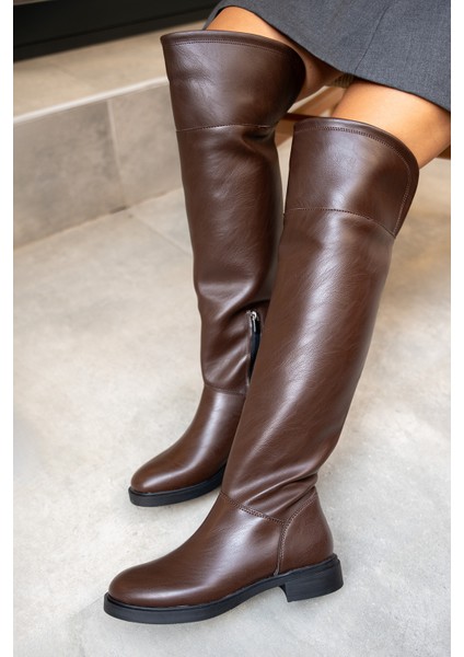 Akron Acı Kahve Düz Çizme