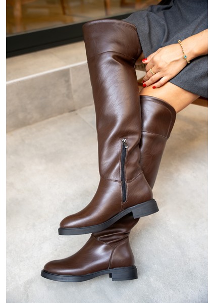 Akron Acı Kahve Düz Çizme fiyatları