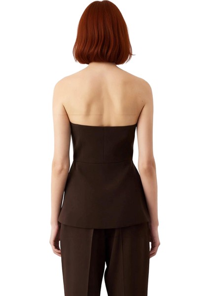 Kadınlar Için Şık Astarlı Straplez Bluz Dokuma Kumaşın Zarafeti ve Modern Tasarım Kaliteli modelleri