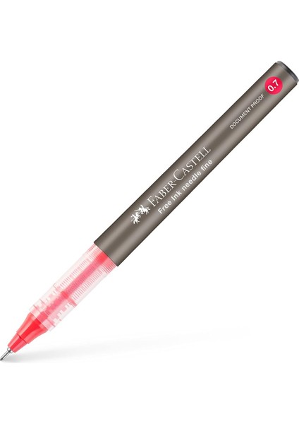 Ink Roller 0.7, Kırmızı, Silinmez Kalıcı Mürekkep, Iğne Uçlu, Akıcı Yazım, Mürekkep Göstergeli