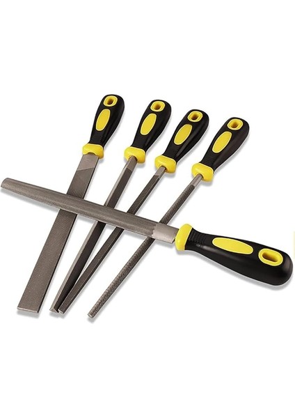 Boy (30 Cm) 5 Parça Eğe Seti Large (Ergonomik Saplı Eğe Seti, Yüksek Kalite Metal)