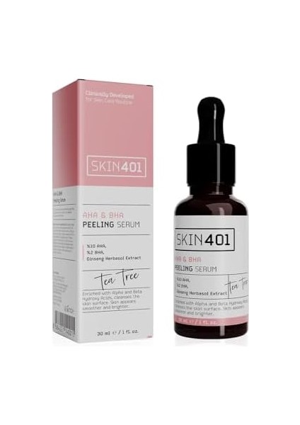 SKIN401 Aha%10 Bha%2 Canlandırıcı Cilt Tonu Eşitleyici Yüz Peeling Serum 30ML modelleri