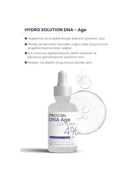 Procsin Hydrosolution Dna Age Kırışıklık ve Leke Karşıtı Serum 30 ml modelleri