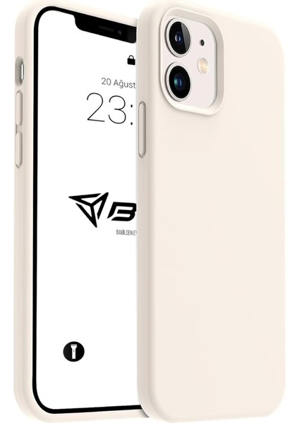 Kılıf Ince Sıvı Silikon 3 Katmanlı Tam Kaplamalı Yumuşak Jel Kauçuk Kılıf Kapak (Krem, 11)