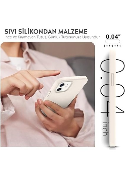 Kılıf Ince Sıvı Silikon 3 Katmanlı Tam Kaplamalı Yumuşak Jel Kauçuk Kılıf Kapak (Krem, 11) modelleri