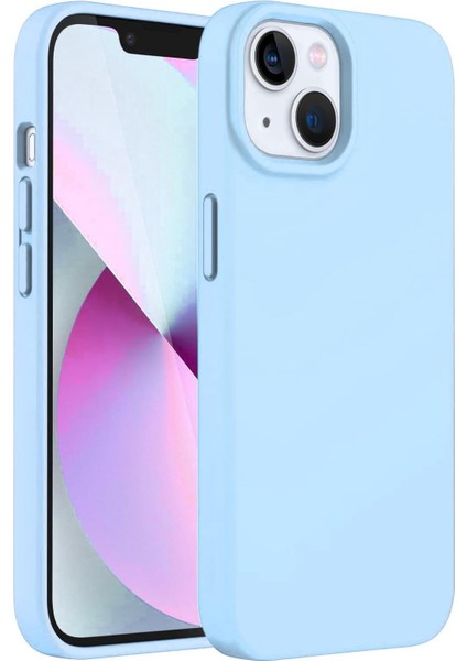 14 Plus Uyumlu Özel Ipeksi Dokunuş Hissi Veren Içi Yumuşak Kadife Lansman Silikon Kılıf Kapak (Bebe Mavi)