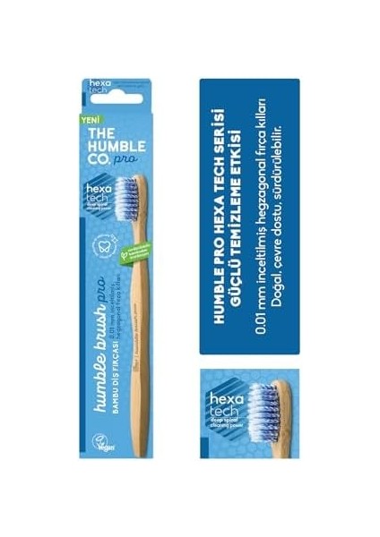 The Humble Co. Humble Brush Pro Lıne Yetişkin Soft Mavi 0.01 Inceltilmiş Hegzagonal Fırça Kılları fiyatları
