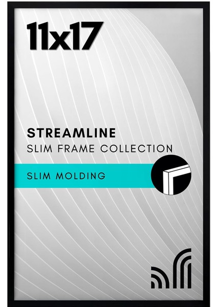 Siyah 11X17 Resim Çerçevesi - Parlak Pleksiglaslı Bordürlü Fotoğraf Çerçevesi - Yatay Veya Dikey Görüntü Formatı Için Asma Donanımlı Duvar Resim Çerçevesi