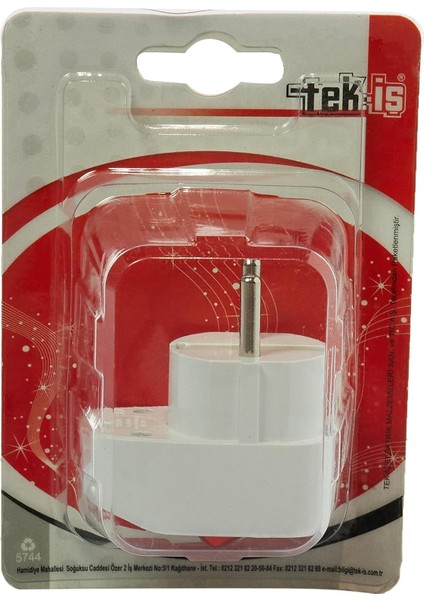 524098 Fişs Erkek Topraklı Anahtarlı, Beyaz