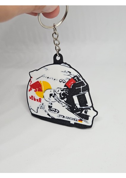 F1 Formula 1 Anahtarlık - Sebastian Vettel Redbull Racing Dönemi Kask Dizaynlı Anahtarlık