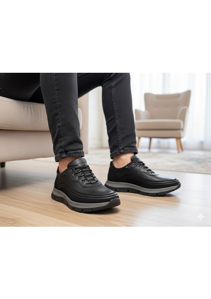 Erkek Günlük Mevsimlik Kışlık Hakiki Deri Ayakkabı Kaydırmaz Taban Ortopedik Akıllı Bağcıklı modelleri