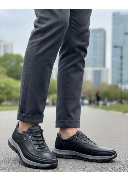 Erkek Günlük Mevsimlik Kışlık Hakiki Deri Ayakkabı Kaydırmaz Taban Ortopedik Akıllı Bağcıklı fırsatları