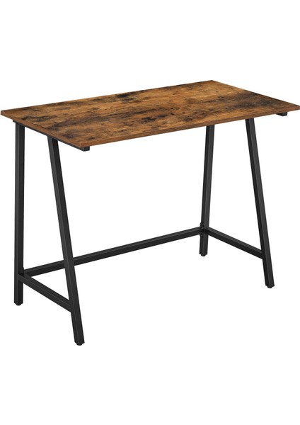 Çalışma Masası, Bilgisayar Masası, Ev Ofis, Ofis, Çalışma Odası, Oturma Odası, Sabit, Yerden Tasarruf Sağlayan, Basit Yapı, Endüstriyel Tasarım, 100 x 50 x 75 Cm, Eski -Siyah LWD40X