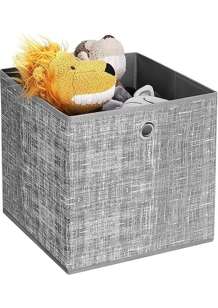 Saklama Kutusu, 6'lı Set, Dokunmamış Kumaştan Yapılmış Saplı Düzenleme Kutuları, Katlanır Kutu, Giysi Saklama, Benekli Gri fırsatları