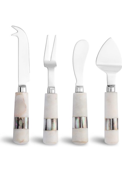 Romano Mermer Peynir Servis Seti Beyaz