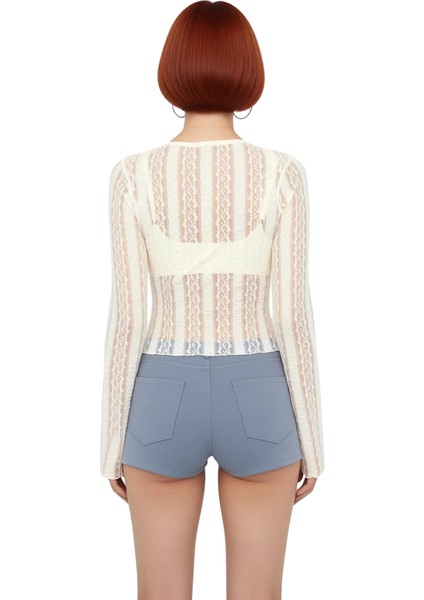 Kadın Büzgülü V Yaka Ispanyol Kol Örme Bluz Kaliteli Şık Rahat Modern Zarif Günlük modelleri