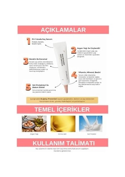 Deoproce Protein, Keratin, Elastin Içeren Hasarlı Saçlar Için 3&apos;ü Bir Arada Yoğun Saç Bakım Serumu 10G modelleri
