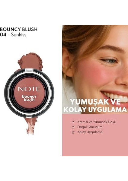 Note Bouncy Blush 04 Sunkiss Yumuşak Kremsi Allık
