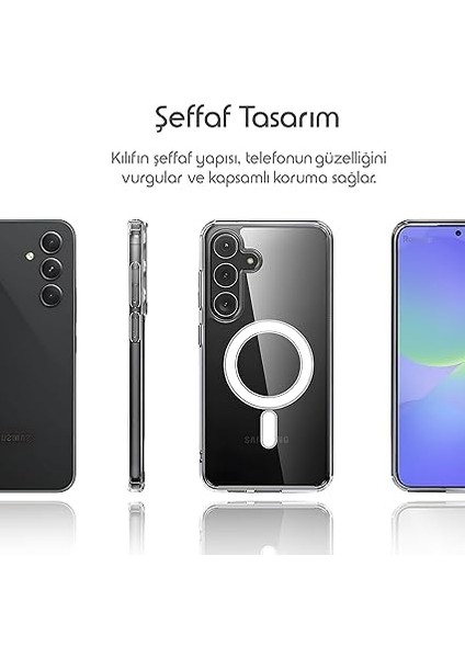 Samsung Galaxy A36 Için Şeffaf Kılıf Magsafe Aksesuarları ile Uyumlu Arkası Sert Pc Köşeleri Darbe Emici Silikon A36 Için Kılıf Sararmaya Dayanıklı Kalın Koruyucu Güçlü Manyetikli A36 Kılıf fiyatları