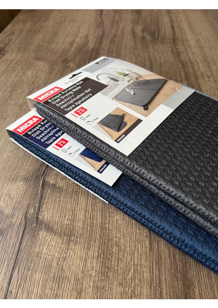 Bulaşık Matı Süper Emici Bulaşık Kurutma Matı 44X36CM Tezgah Üstü Bulaşık Matı, 2'li Set, Lacivert indirimleri