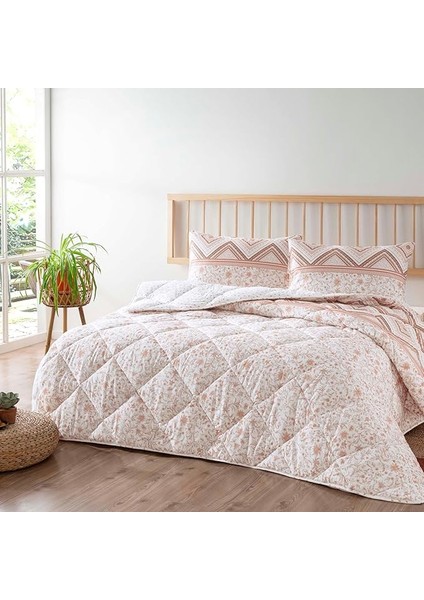 Siena Çiçek DESENLI%100 Pamuk Yorgan Seti, Pembe, Çift Kişilik (Yorgan: 195X215 Cm/çarşaf: 240X260 cm / 2 Adet Yastık Kılıfı: 50X70 cm / 2 Adet Dolgulu Yastık: 50X70 Cm)
