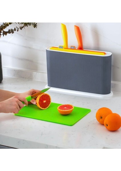 Standlı Bıçaklı Çoklu Kesme Doğrama Tahtası