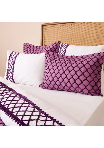 Store Fiona Çift Kişilik 7 Parça Yatak Örtüsü Seti - Mürdüm fiyatları