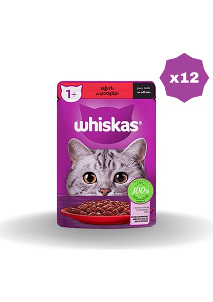 Yaş Mama Poşet Sığırlı 85 gr - (12 Adet)