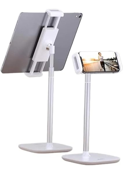 Yükseklik ve Açı Ayarlı Masaüstü Telefon ve Tablet Tutucu Stand Beyaz modelleri