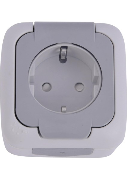 Gri Şeffaf Kapaklı Topraklı Priz Çabuk Bağlantı