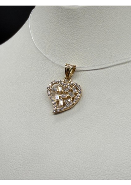 14 Ayar Altın Taşlı Kalp Kolye Ucu fiyatları