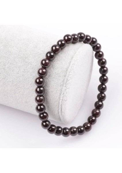 Garnet - Lal Doğal Taş Bileklik 6 mm Küre Kesim
