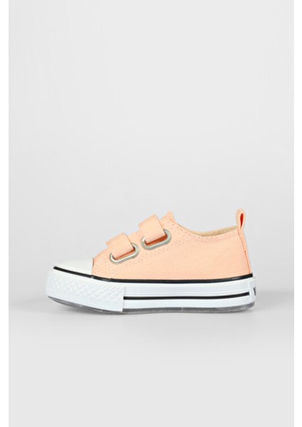 Işıklı Çocuk Spor Ayakkabı Pudra Renkli Tekstil Malzeme ile Düz Taban 20Y.150