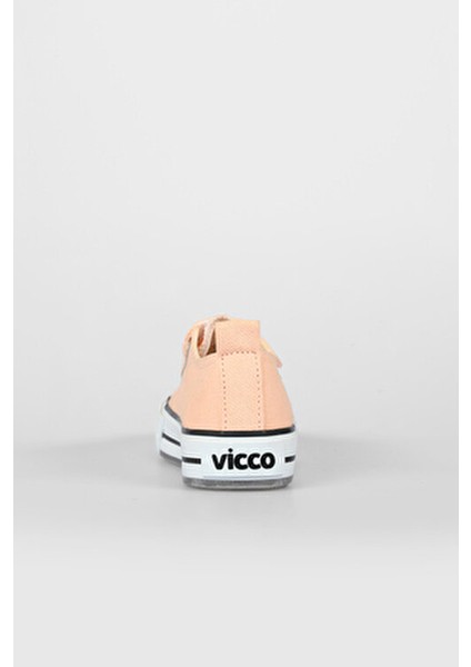 Işıklı Çocuk Spor Ayakkabı Pudra Renkli Tekstil Malzeme ile Düz Taban 20Y.150