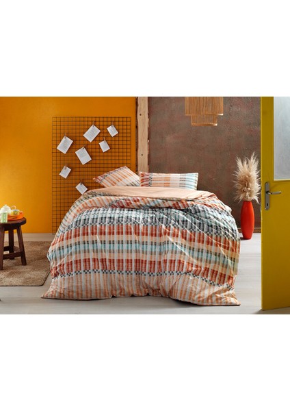 Ranforce Çift Kişilik Nevresim Takımı Lastikli Çarşaf 160X200CM