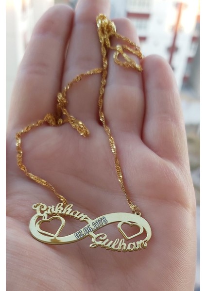 925 Ayar Gümüş 24 Ayar Altın Kaplama Sonsuzluk Kolye