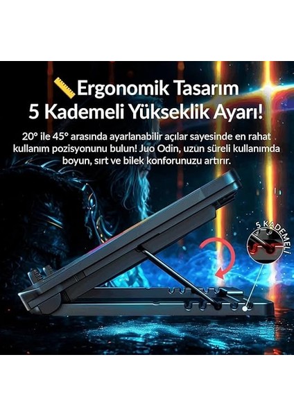 Odin Rgb Işıklı Gaming 2200RPM Çift Fan LED Display Laptop Notebook Soğutucu Stand fırsatları