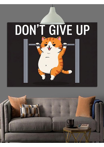 Pes Etme Yazısı Komik Kediler Dekoratif Kanvas - Mdf Ahşap Tablo fırsatları