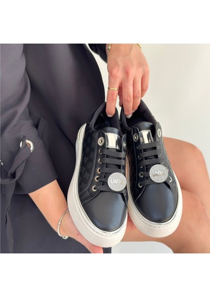 Jlar Siyah Cilt Bağcıklı Spor Ayakkabı - Lisinya fırsatları