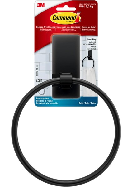 El Havlusu Tutacağı, Mat Siyah, Suya Dayanıklı Şeritli, Paslanmaya Dayanıklı Düzenleyici, 2,3 Kg'a Kadar Tutar