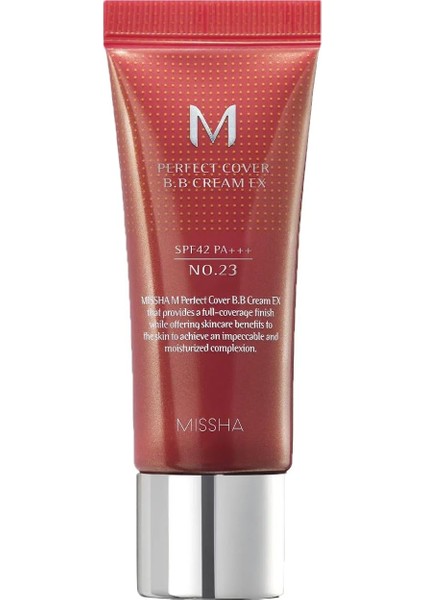 Mıssha Mükemmel Kapatıcılık Sunan Çok Fonksiyonlu M Perfect Cover Bb Krem Ex SPF42 Pa No.23 20 Mililitre