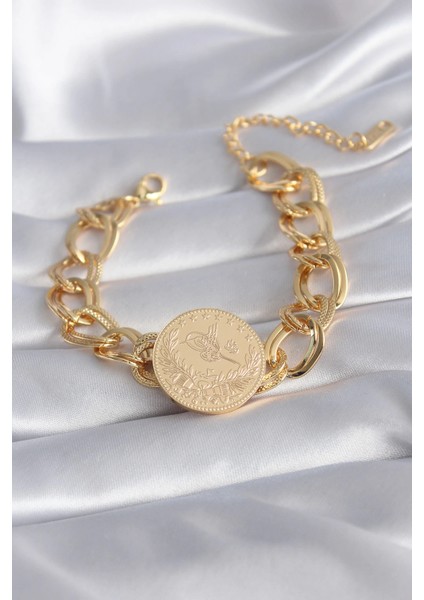 Bfs 316L Çelik Gold Renk Reşat Altın Model Samanyolu Kadın Bileklik