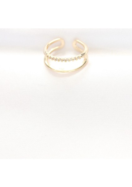 Bfs 2li Görünümlü Su Yolu Tasarımlı Gold Renk Ayarlanabilir Yüzük fiyatları