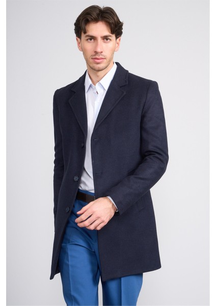 Çetinkaya Mentality 7849 Erkek Mono Yaka Regular Kaşe Kaban Antrasit