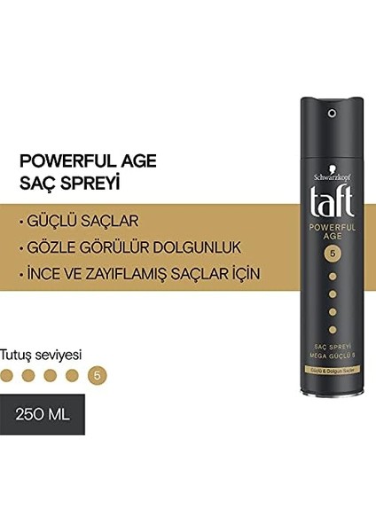 Taft Powerful Age (Ince ve Zayıflamış Saçlar Için) Sprey 250 ml fiyatları