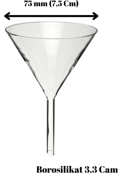 Cam Huni Kısa Form Çap 75MM (7,5 Cm) Isıya Dayanıklı Laboratuvara Uygun